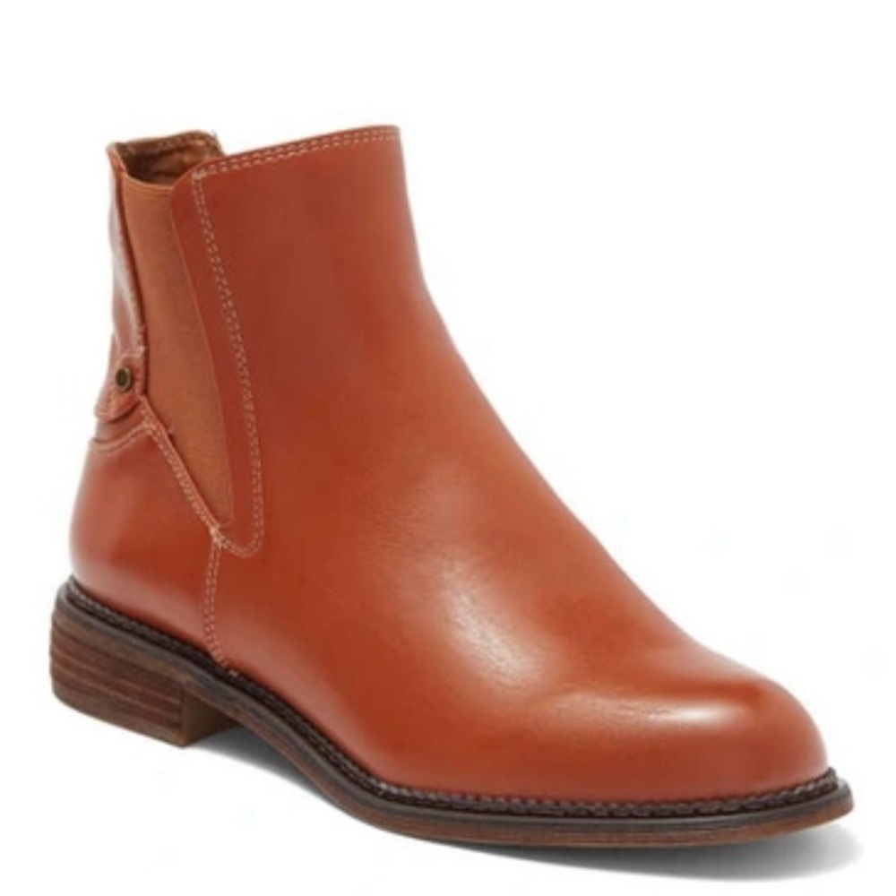 Franco Sarto Horrace Leather Bootie In Cognac Brown Size 6 New